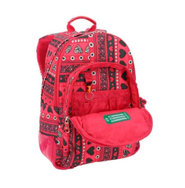 RED TOTTO CRAYOLA BACKPACK WITH COLOURFUL PRINTS