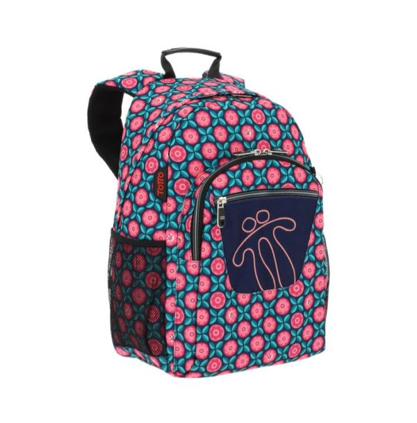 TOTTO ACUARELES DARK BLUE BAG WITH COLOURFUL PRINTS