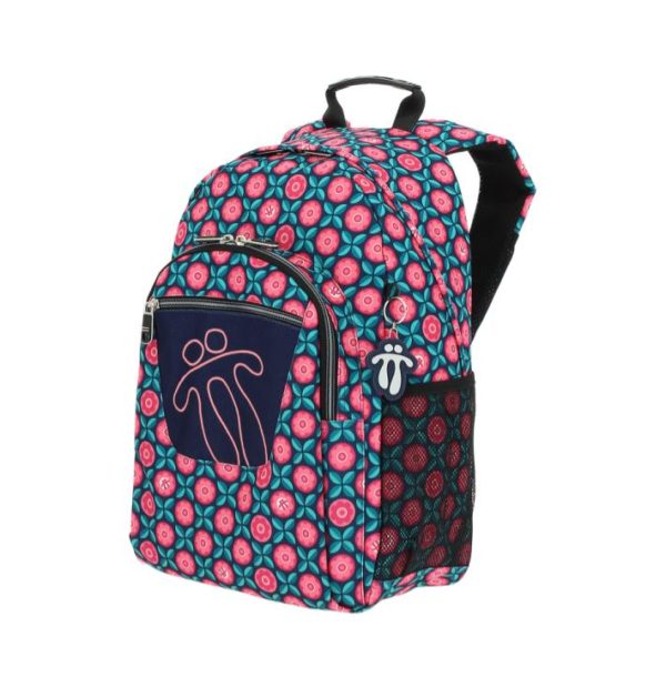TOTTO ACUARELES DARK BLUE BAG WITH COLOURFUL PRINTS
