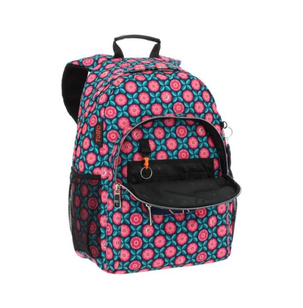 TOTTO ACUARELES DARK BLUE BAG WITH COLOURFUL PRINTS