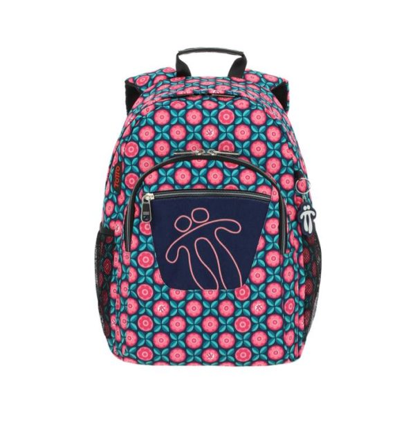 TOTTO ACUARELES DARK BLUE BAG WITH COLOURFUL PRINTS
