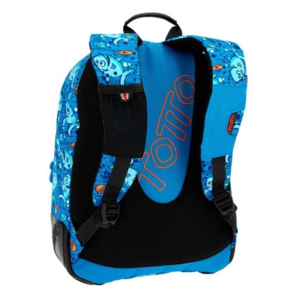 TOTTO CRAYOLA BLUE BACKPACK WITH COLOURFUL PRINTS