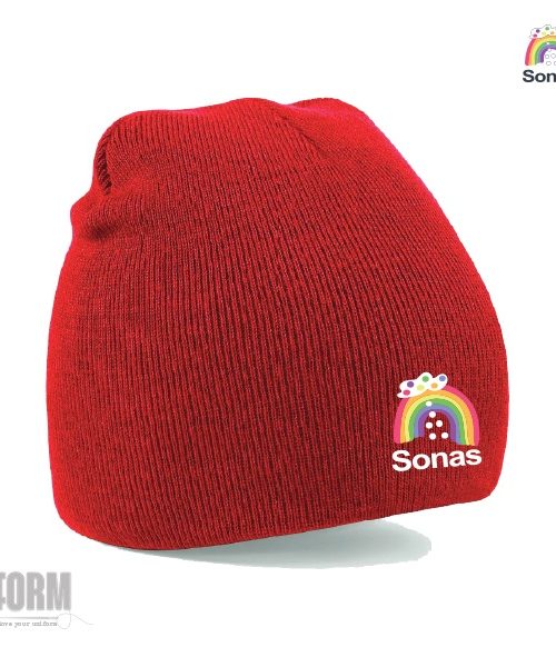 Sonas Knitted Beanie - Red, SONAS NS - Carrigaline