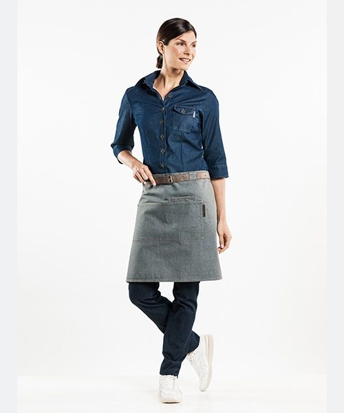 Apron Forene Denim Grey, Workwear, Chaud Devant - Front of House