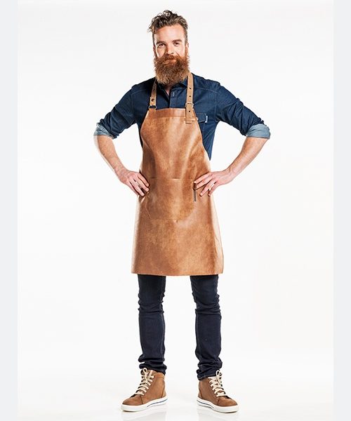 Chaud Devant - Bib Apron Regular Bourban Gold, Workwear, Aprons - Chaud Devant, Aprons, Bib Aprons, Leather Aprons, Contempory Aprons