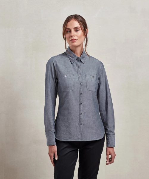 PRE-PR347 - Premier Organic LS Shirt - Female, BaxterStoreyBrook, Chefwear